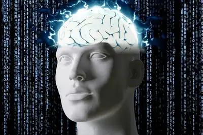 Image représentant le visage d'un mannequion avec le cerveau apparent pour illustrer la profondeur d'esprit de l'hypnothérapie